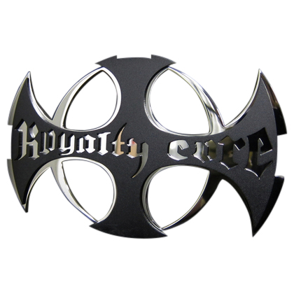 Royalty Core Logo Satin Black and Chrome Hitch Cover - Click Image to Close